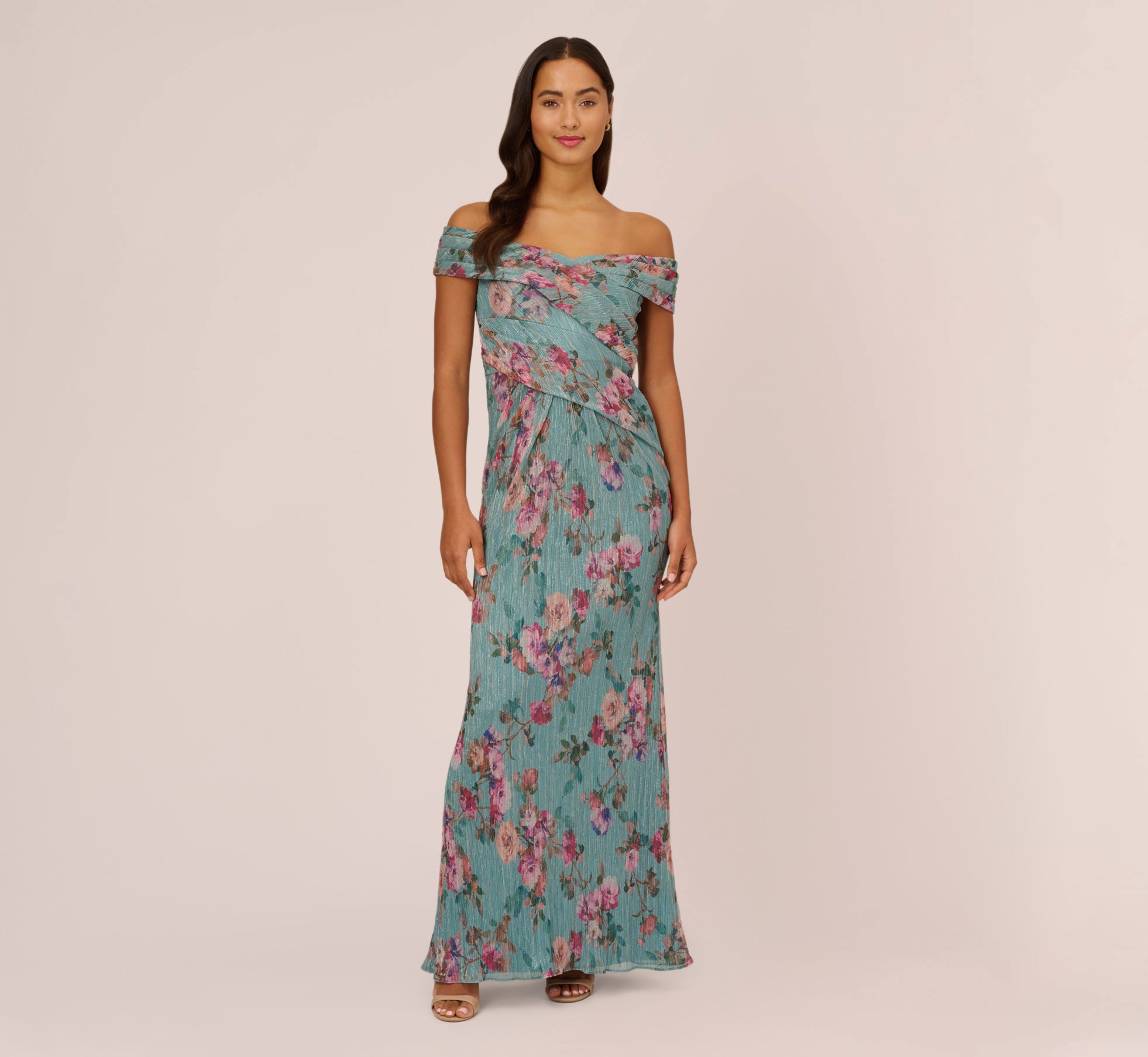 Magnolia – Grey | Floral print gowns, Print chiffon dress, Printed gowns